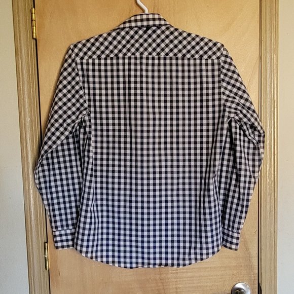 💚Nicole Miller NMAN Medium Shirt Plaid Button Up - Picture 6 of 6